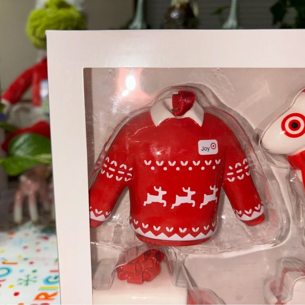 Target Themed Ceramic Ornament Set HTF